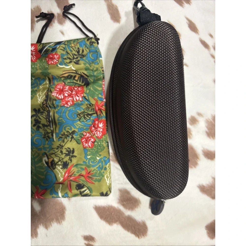 MAUI JIM Zippered Hard Brown Sport SUNGLASSES CASE+POUCH